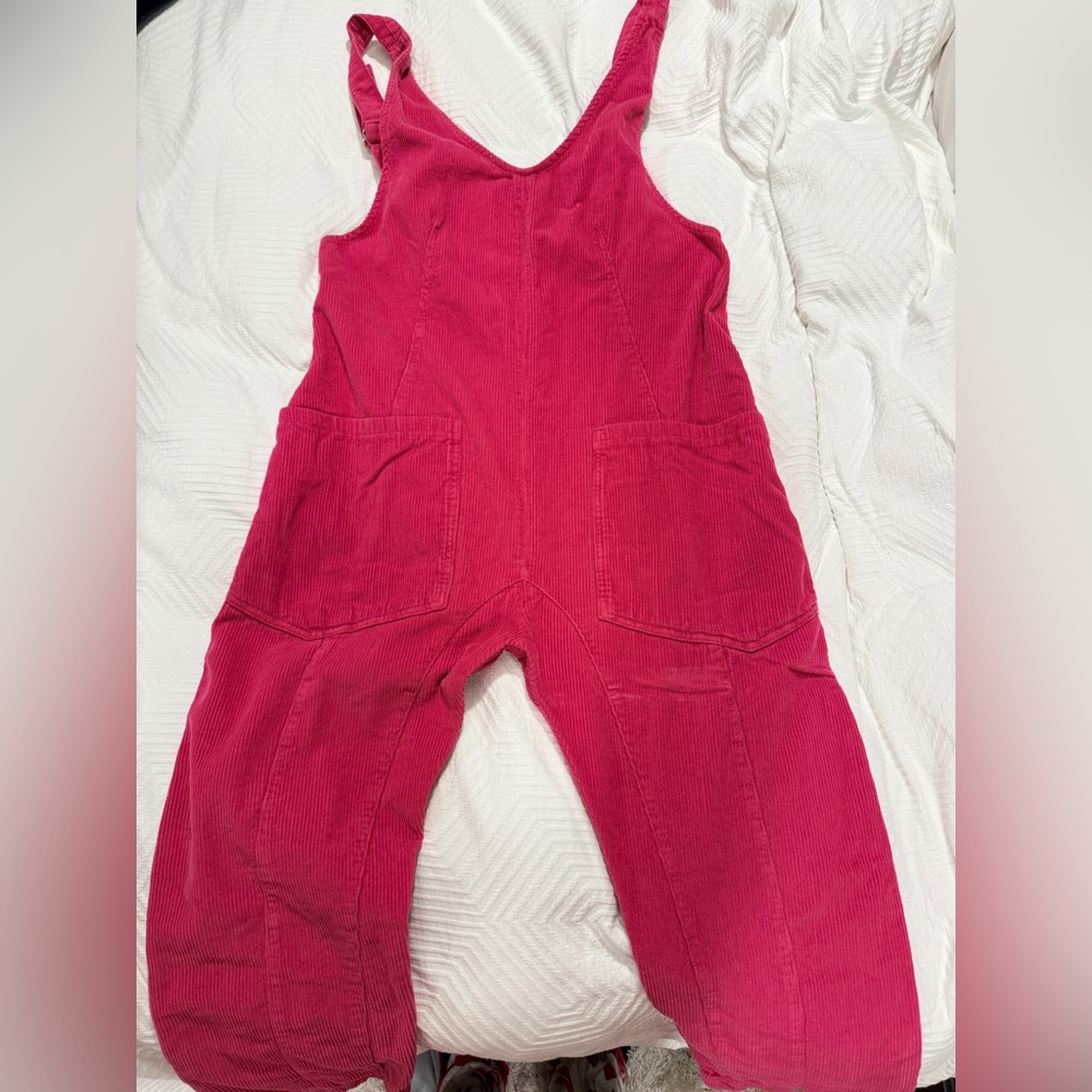 We The Free Bright Pink Corduroy Overalls